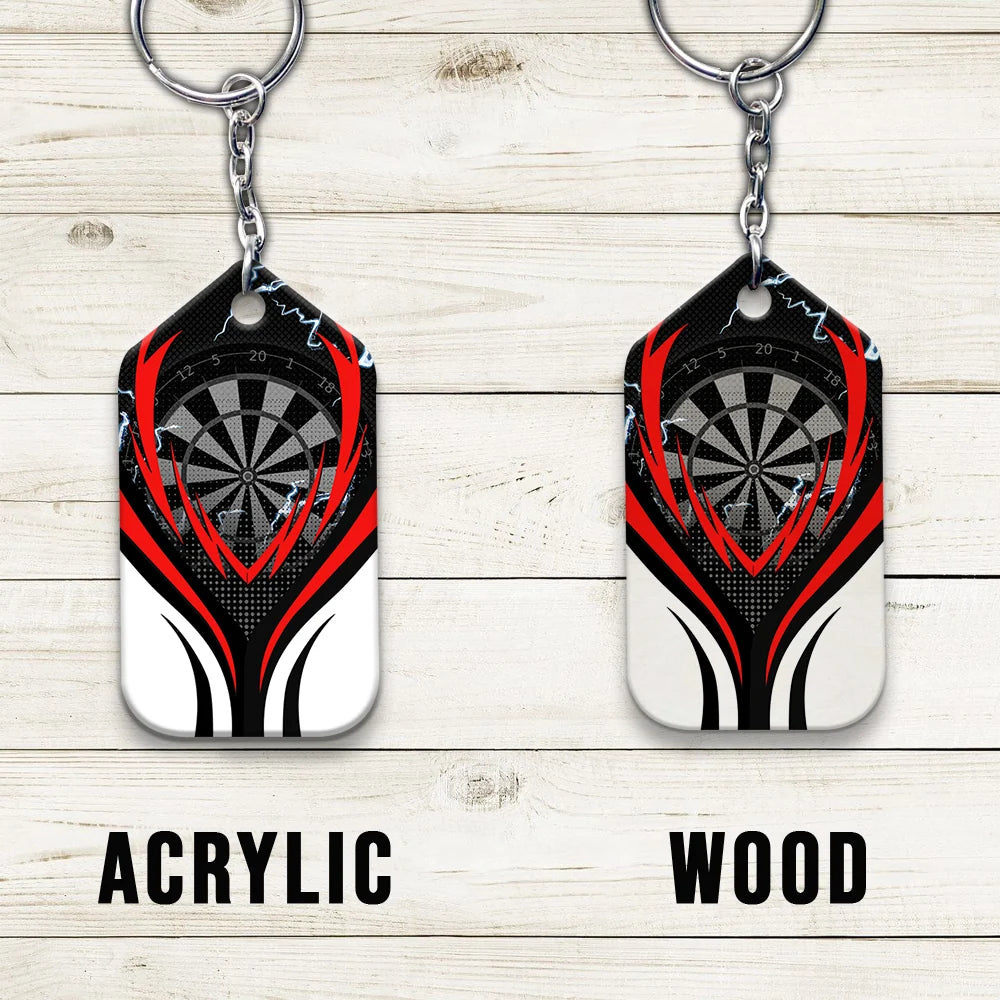 Flame Bullseye Dartboard Wolf And Darts Keychain For Dart Team Player ORN0242