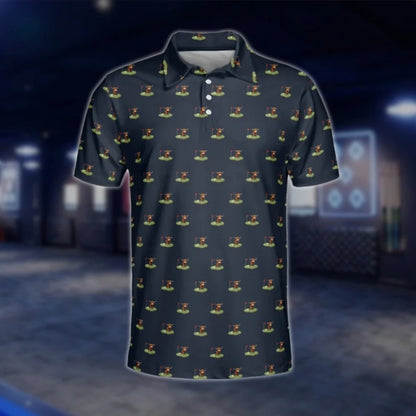 Mens Highland Cow Golf Polo Shirts, Higland Cow Golf Shirts GOF0258