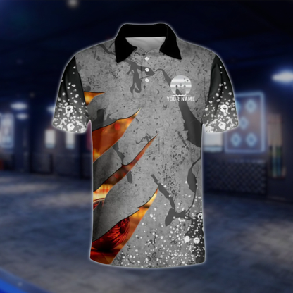 Custom Team Grey Bowling Polo Shirts For Men, Custom Bowling Shirts BM0311 BOW0442