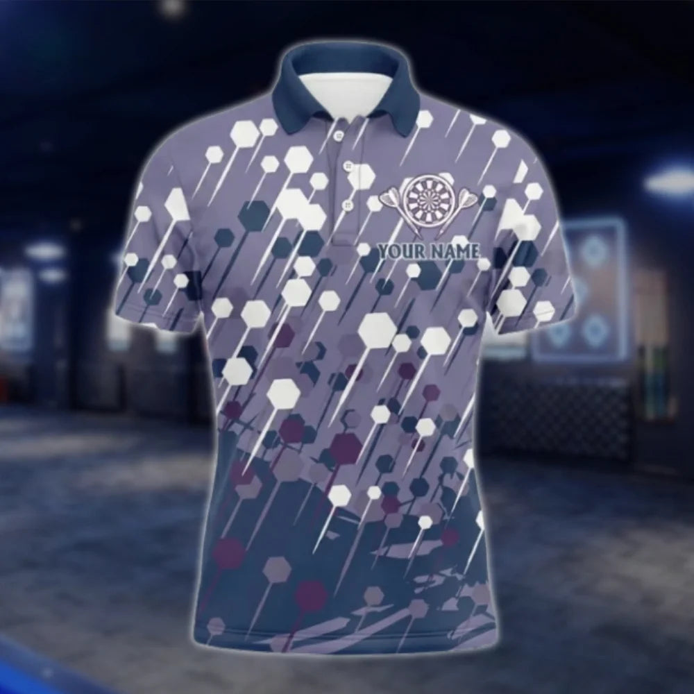 Just The Tip Personalized Purple Mens Dart Polo Shirt, Custom Funny Dart Team Shirts DAT0461