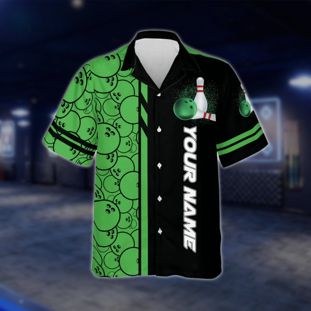 Custom Livin' On A Spare Green Bowling Hawaiian Shirt Men Women, Funny Custom Bowling Shirts BZ0015 BOW0306