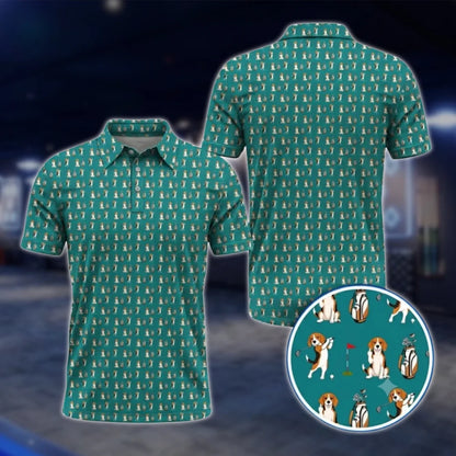 Beagle Dog Golf Polo Shirt Mens, Beagle Golf Shirt For Dog Lover GOF0038