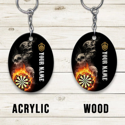 Hello Darkness My Old Friend I've Come To Play With You Again Personalized Name 3D Keychain For Dart Team Player ORN0201