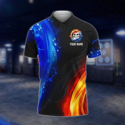 My Bowling Technique Is Top Secret Not Even I Know What I'm Doing Custom Flame Bowling Mens Polo Shirt, Custom Funny Bowling Shirts SO0877 BOW0399