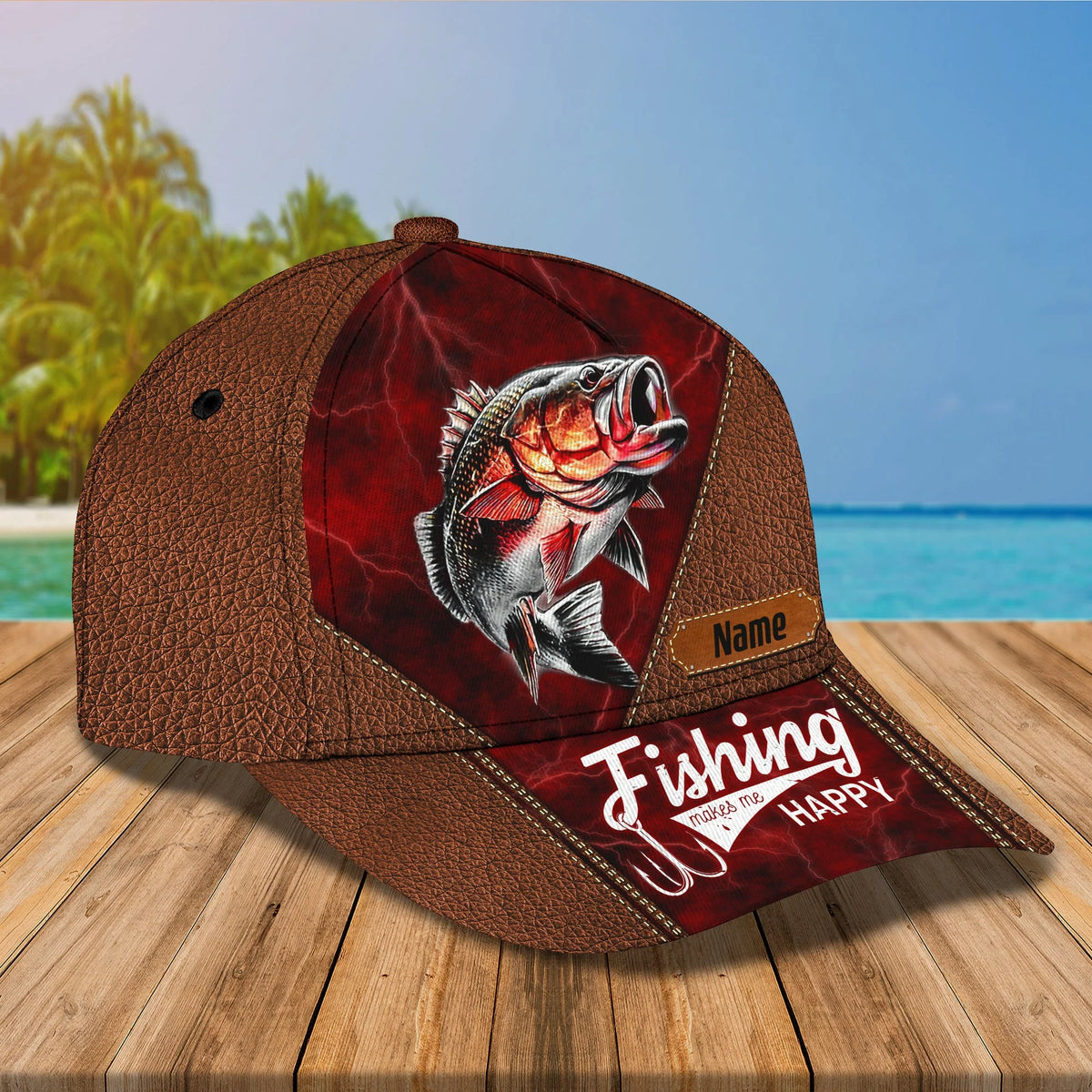 Bass Fishing - Personalize Name Cap - 254 FISH0279