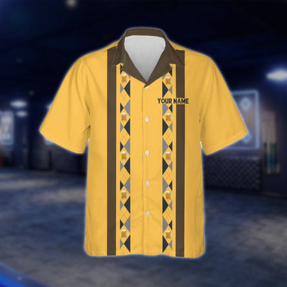 Here For The Beer Custom Mens Bowling Hawaiian Shirts, Custom Beer Lover Bowling Shirts BZ0010 BOW0293