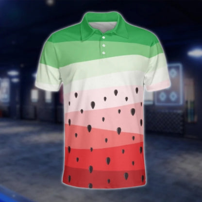Men's Watermelon Golf Polo Shirts, Watermelon Lover Golf Shirts GOF0227