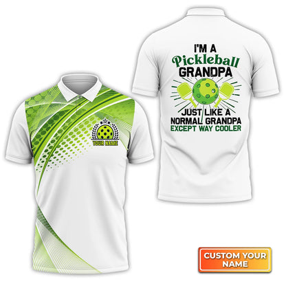 Pickleball Grandpa Like Normal Grandpa Personalized Name 3D Polo Shirt QB95 Gift For Pickleball Player PKL0010