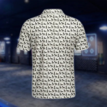 Pit Bull White Golf Polo Shirt For Men, Pit Bull Golf Shirt GOF0055