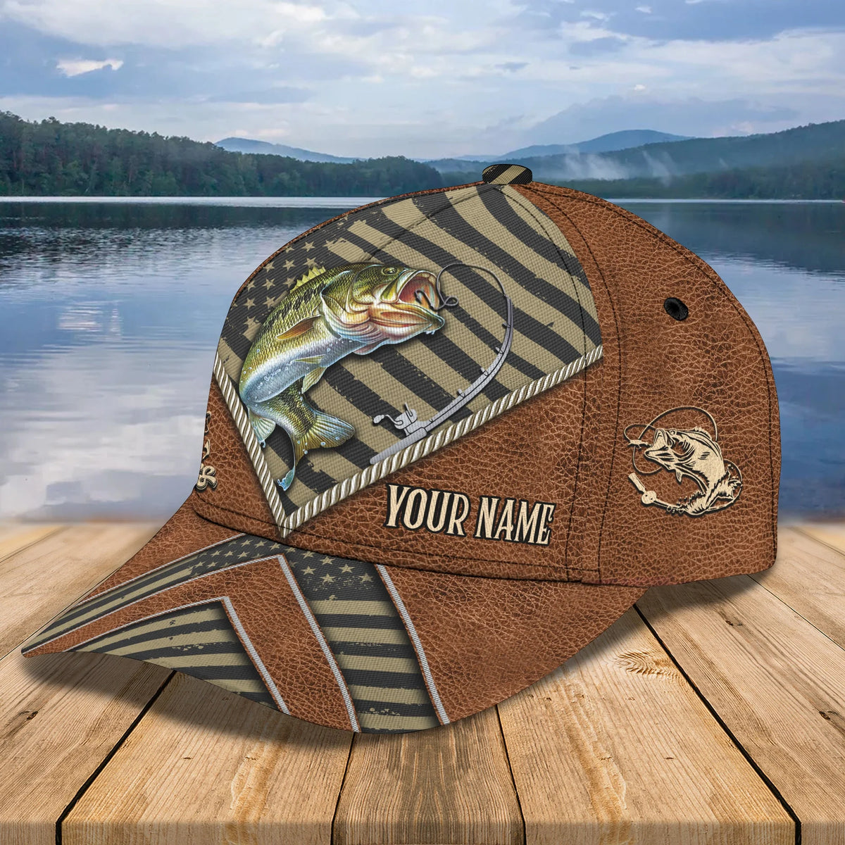 Bass Fishing Personalized Name Cap FISH0126