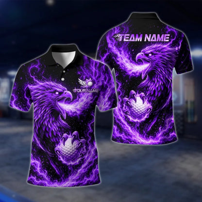 Personalized Phoenix Flame Golf Polo Shirt Mens, Custom Phoenix Golf Team Shirt GOF0072
