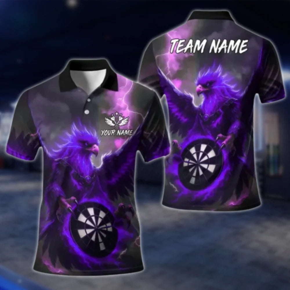 Phoenix Thunder Custom Dart Polo Shirt For Men, Custom Phoenix Dart Shirts For Team DAT0416