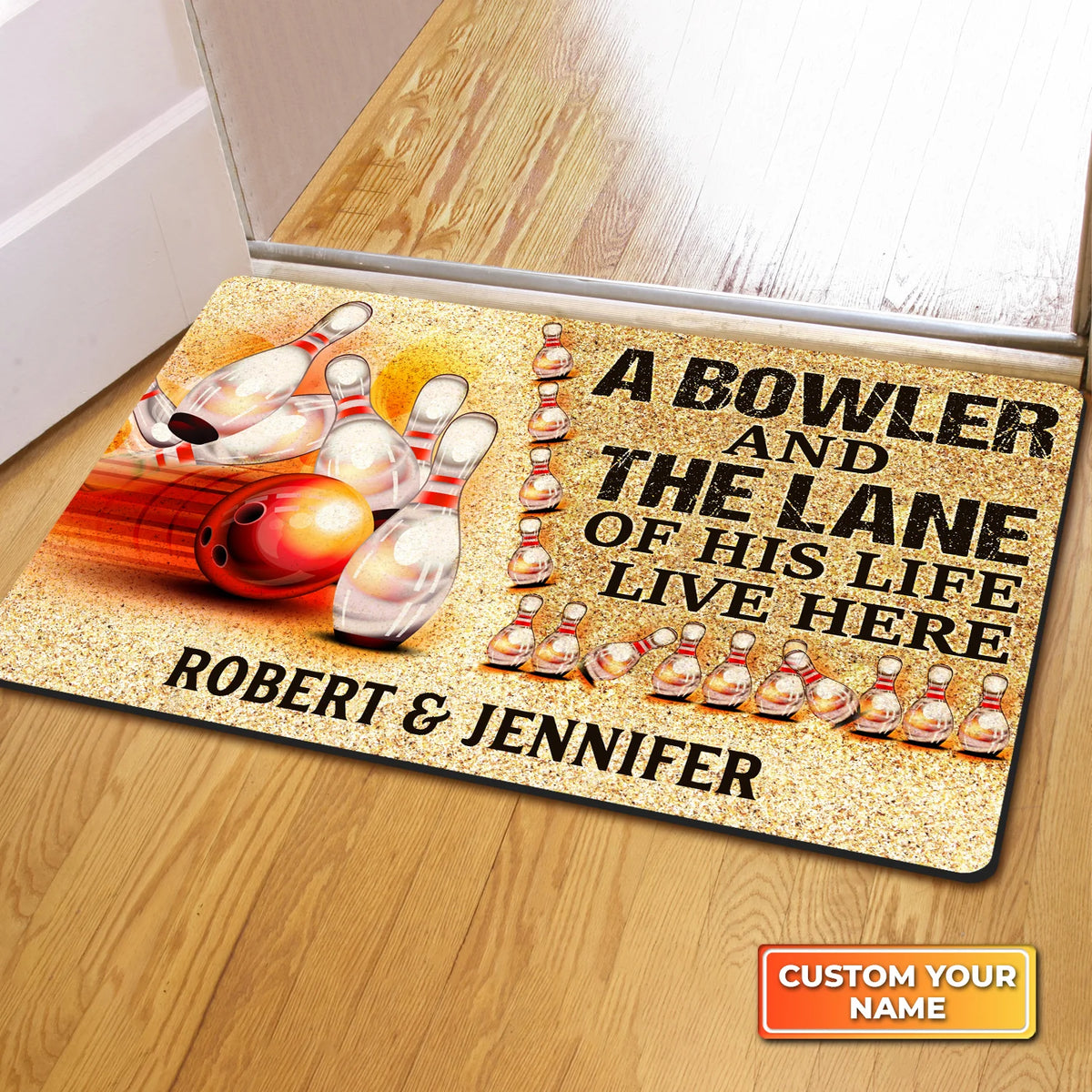 A Bowler And The Lane Of His Life Live Here Personalized Doormat Gift For Bowler ORN0134