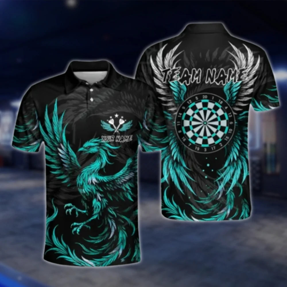 Custom Phoenix Purple Dart Polo Shirt For Men, Custom Phoenix Dart Team Shirts DAT0267