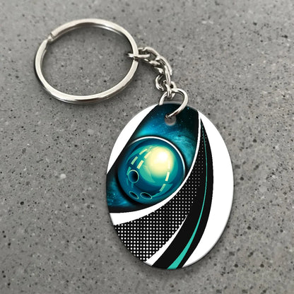 Eagle Bowling Team Blue Bowling Ball Keychain ORN0198
