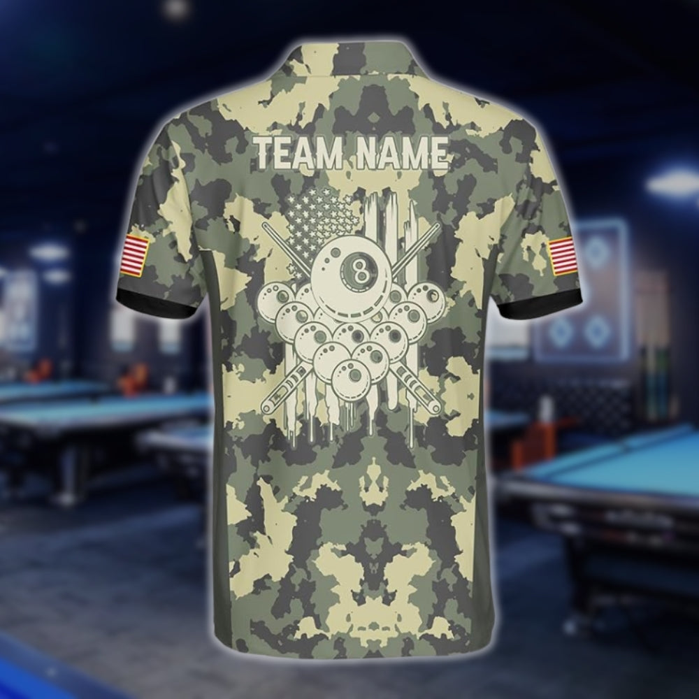 Custom Camouflage Billiard Jersey For Mens, Custom Camo Billiard Team Shirts BLD0081