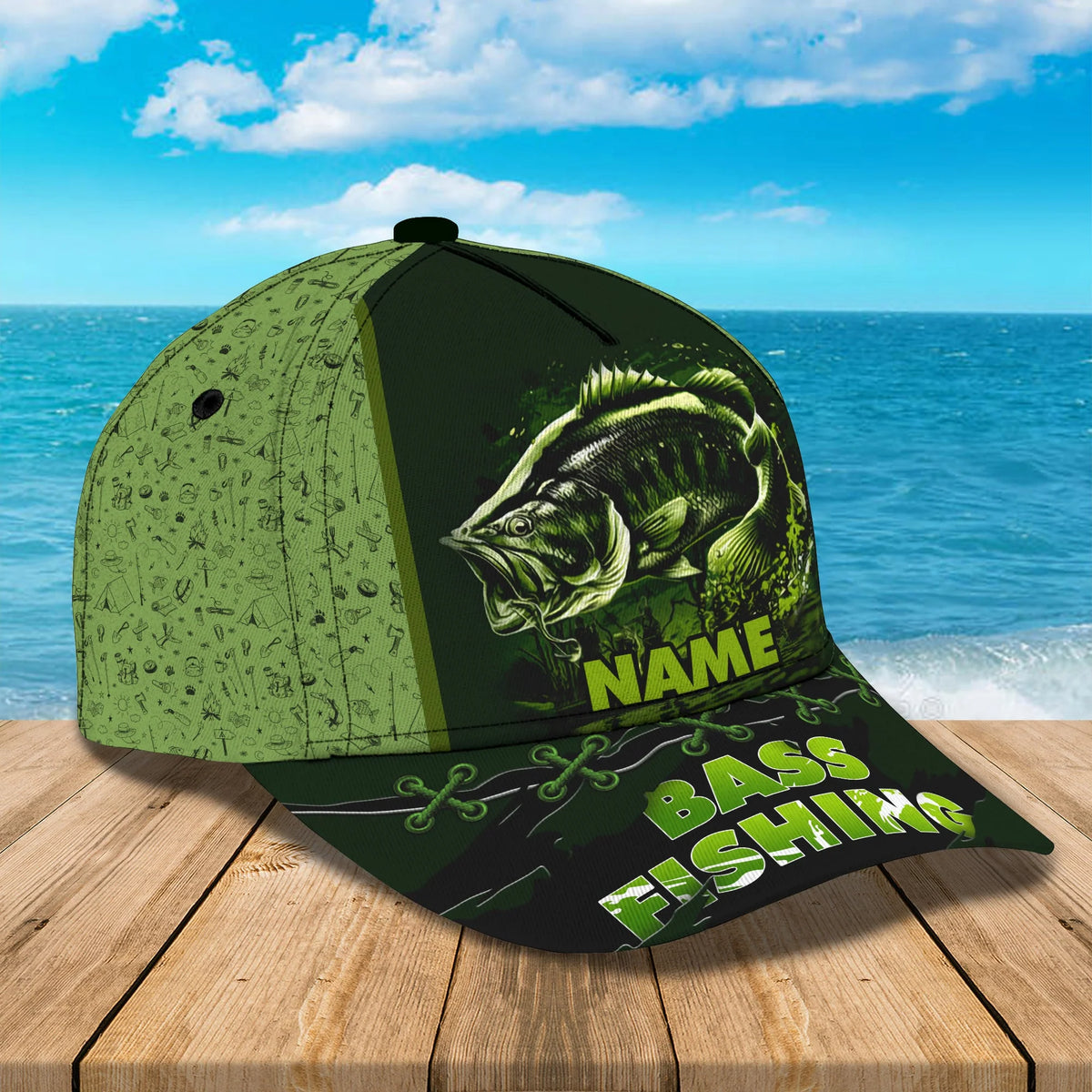 Fishing 01- Personalize Name Cap  - Loop - Ntp-154 FISH0185