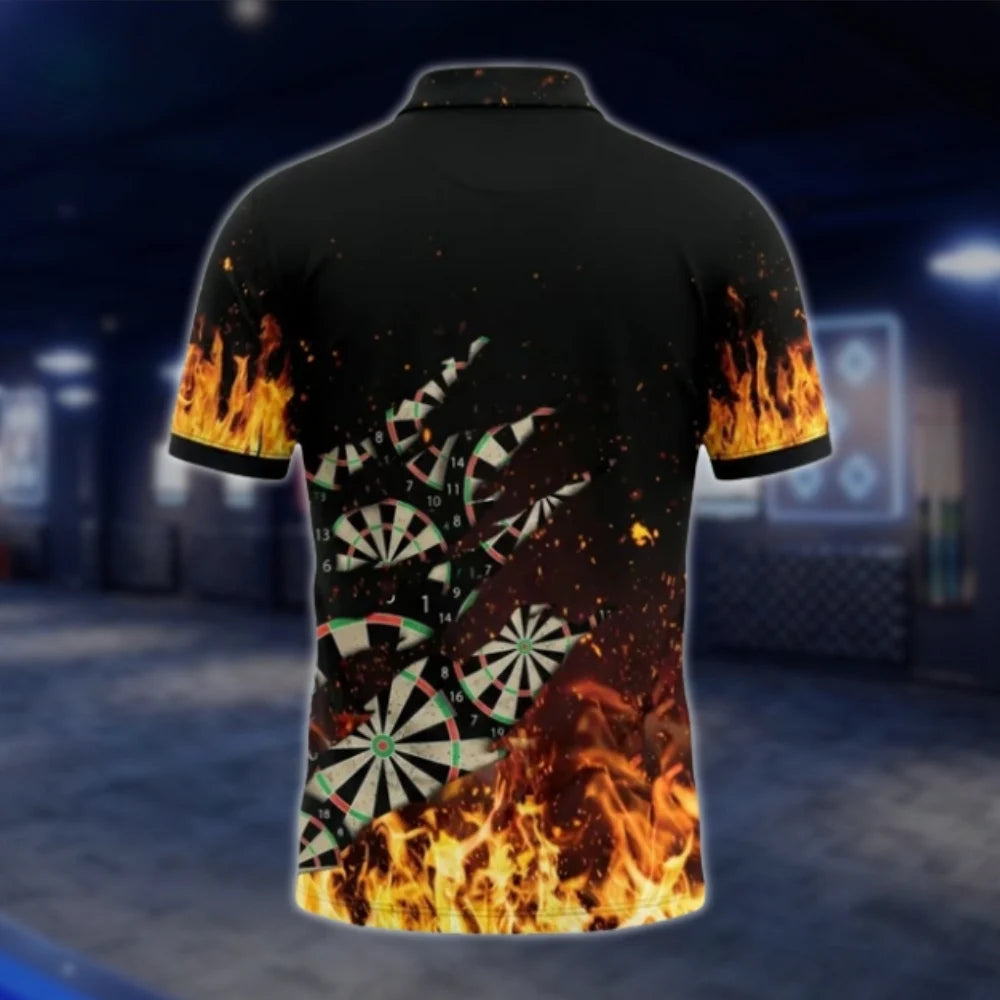 Custom Fire Flame Dart Polo Shirt For Men, Custom Name Flame Dart Shirts DAT0250