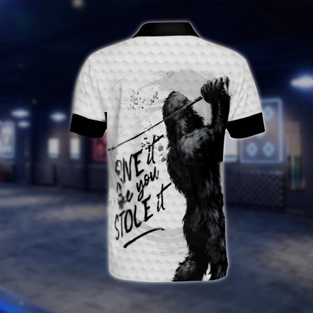Drive It Like You Stole It Custom Bigfoot Golf Polo Shirt For Men, Personalized Funny Bigfoot Golf Shirt GOF0119