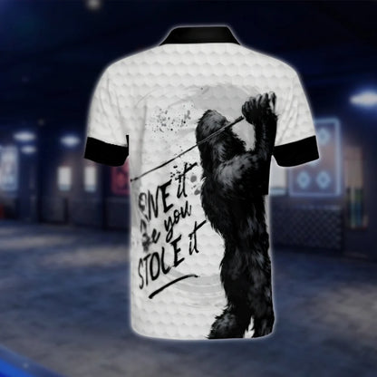 Drive It Like You Stole It Custom Bigfoot Golf Polo Shirt For Men, Personalized Funny Bigfoot Golf Shirt GOF0119