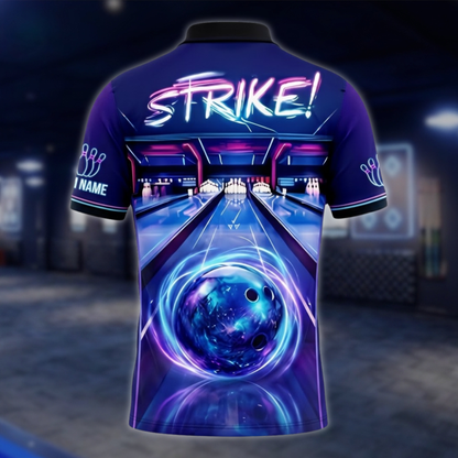 Personalized Neon Bowling Polo Shirt For Men, Custom Team Bowling Shirt BZ0875 BOW0071