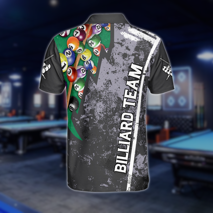Custom Grunge Billiard Team Polo Shirts For Mens, Custom Pool Billiard Shirts BLD0116