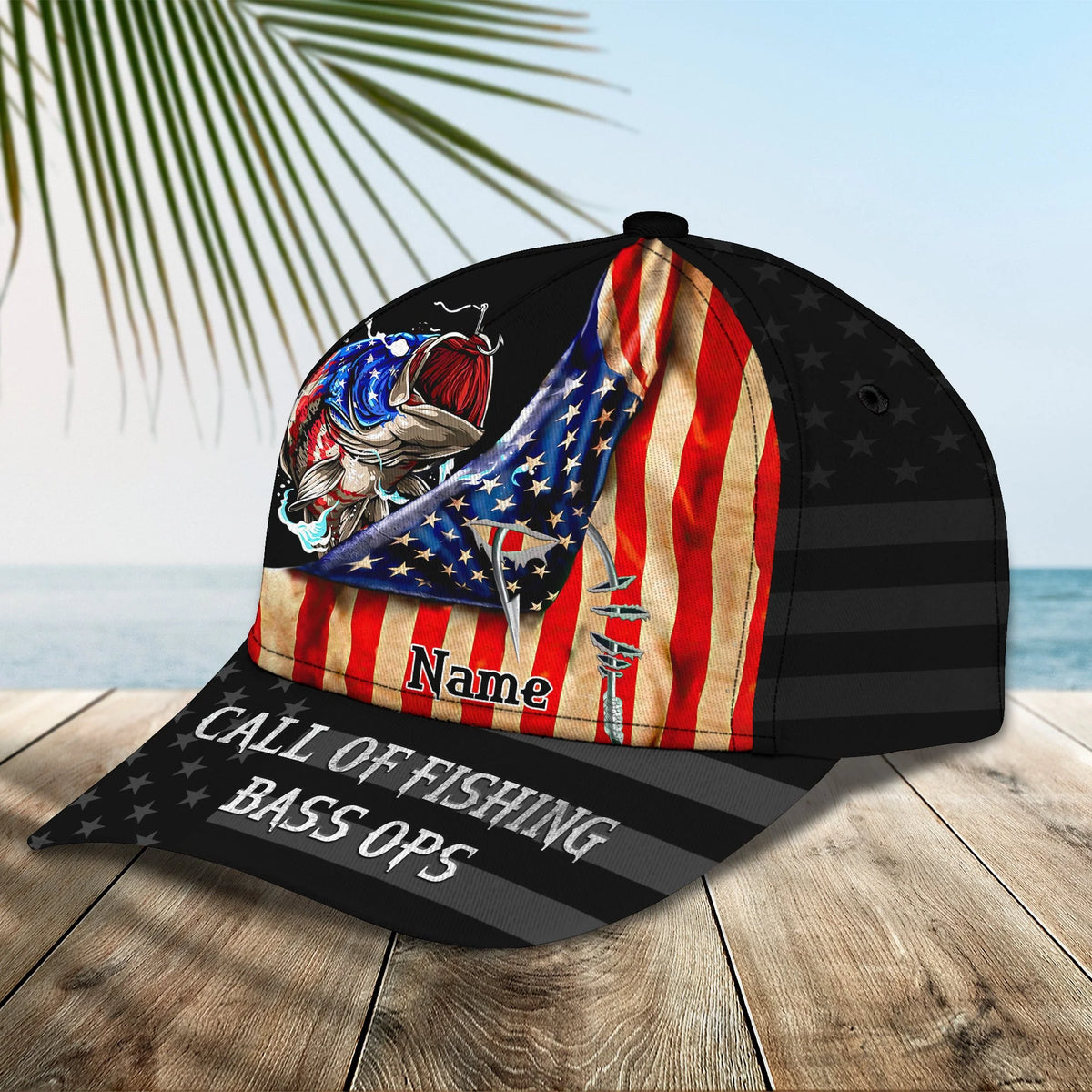Fishing 2 - Personalized Name Cap - Loop - H9h3-362 FISH0159