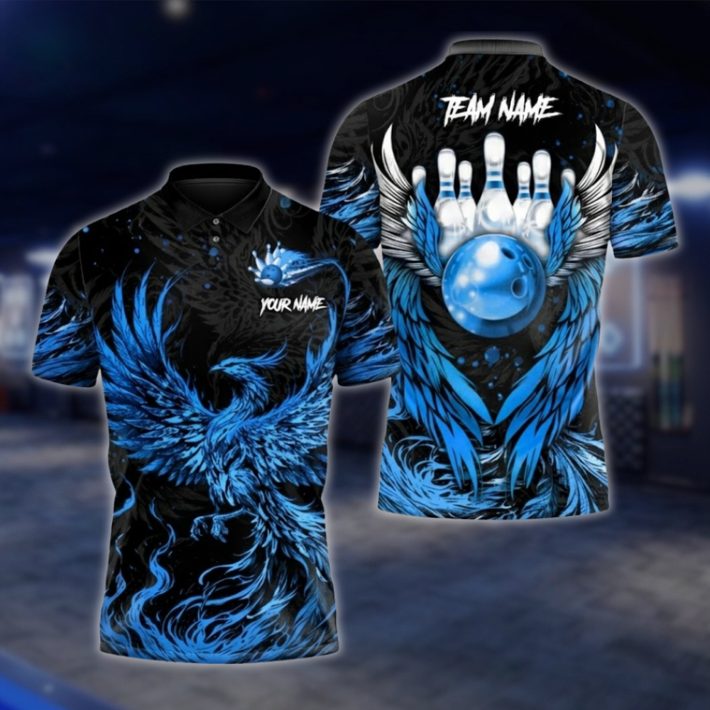 Personalized Red Phoenix Bowling Polo Shirt For Men, Custom Phoenix Bowling Shirts Team BZ0740 BOW0179