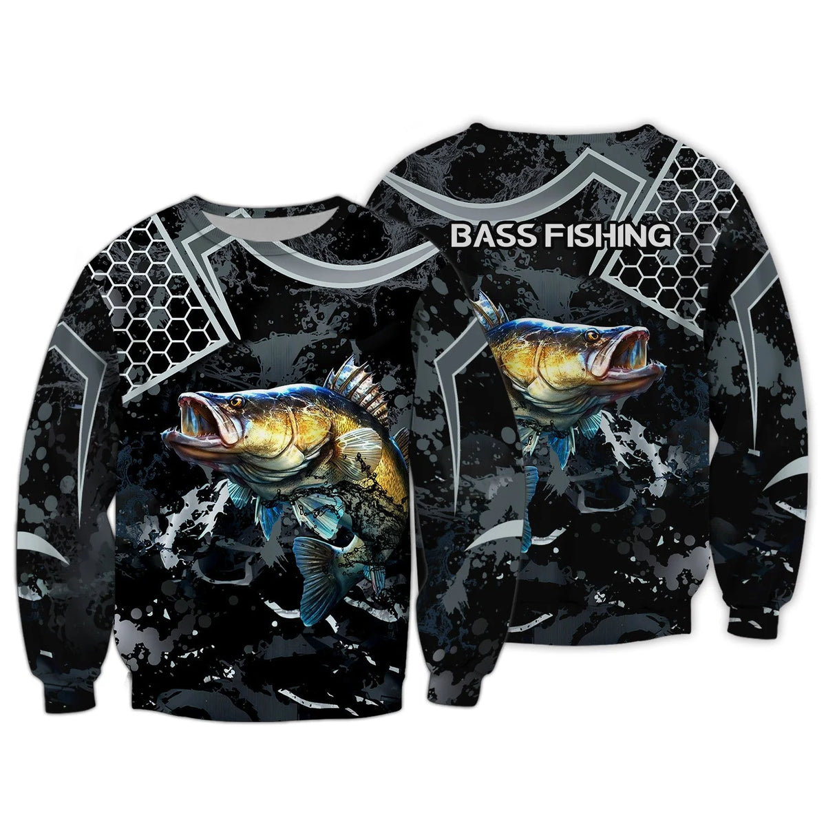 Bass Fishing Black 3D Hoodie Shirt For Men Hunting Life Hoodie Gifts FISH0070