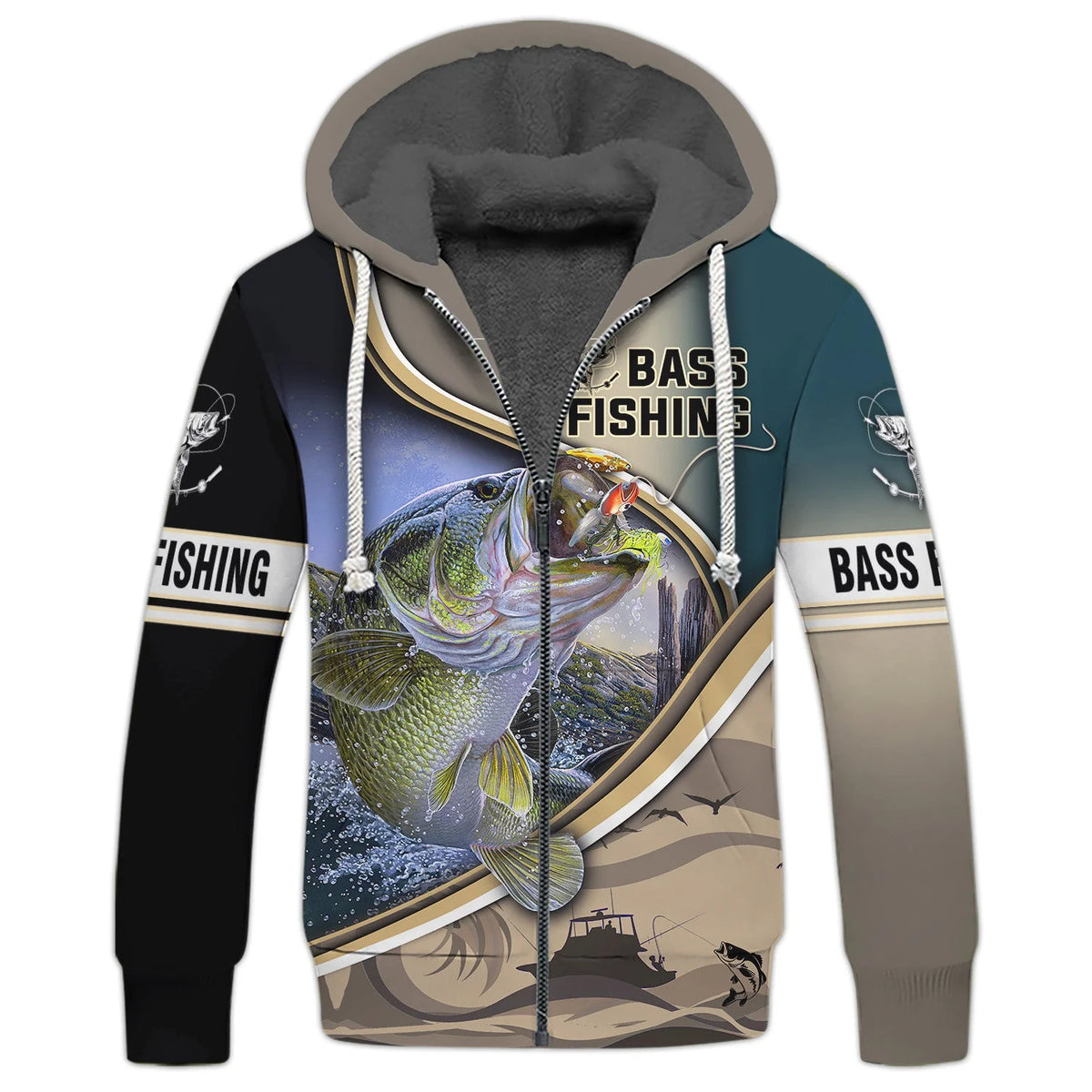 Bass Fishing Hooked 3D Hoodie Tshirt FISH0073