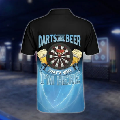 Darts And Beer That's Why I'm Here Custom Thunder Dart Mens Polo Shirt, Custom Beer Darts Shirt DAT0396