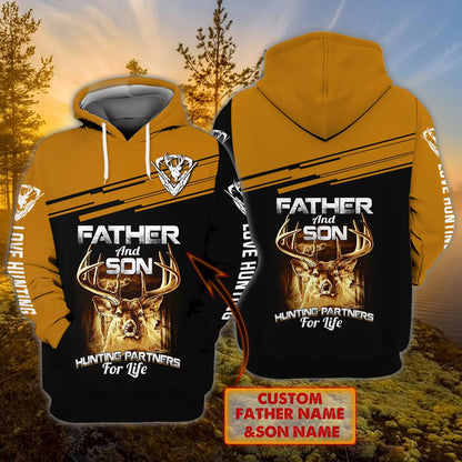 Father And Son Hunting - Personalized Name 3D Hoodie HNT0004