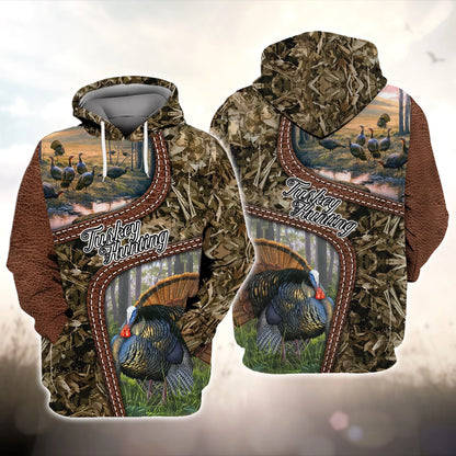 Turkey Bird Hunting Animal Hunter Camo Tattoo 3D All Over Printed Shirt HNT0132