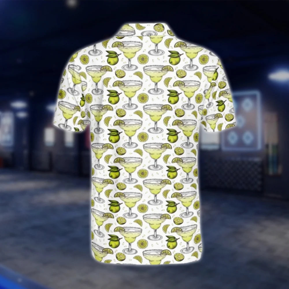 Margarita Cocktail Golf Polo Shirt For Men, Cocktail Lover Golf Shirt GOF0156