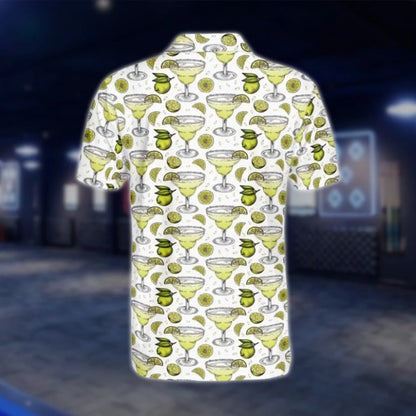 Margarita Cocktail Golf Polo Shirt For Men, Cocktail Lover Golf Shirt GOF0156
