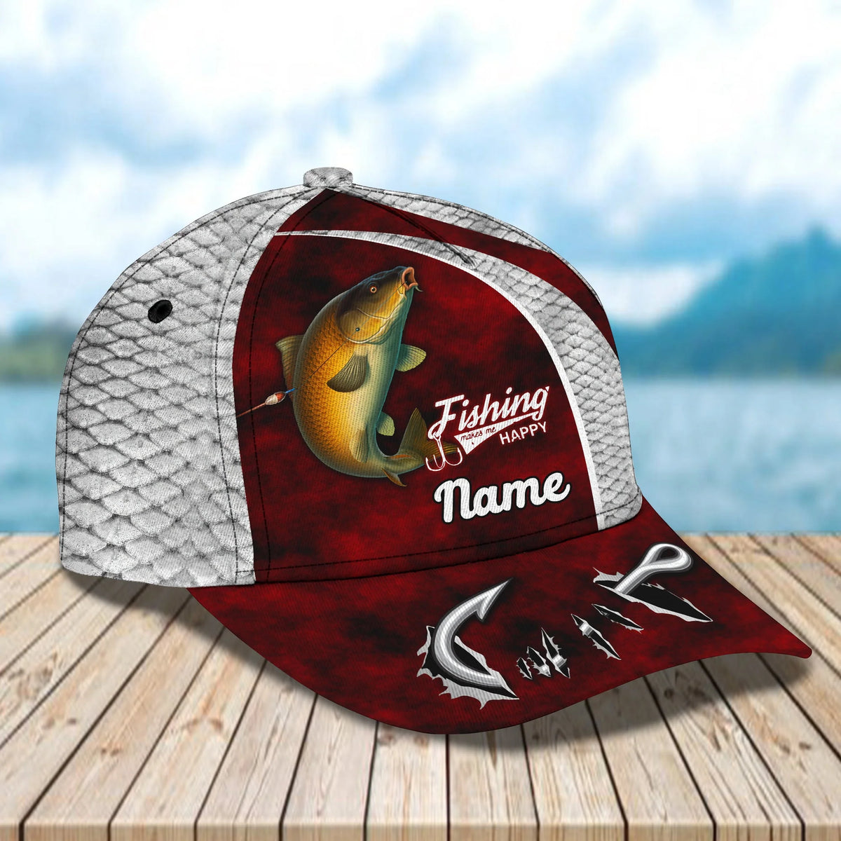 Carp Fishing 12 - Personalize Name Cap  - Loop - Ntp-169 FISH0051