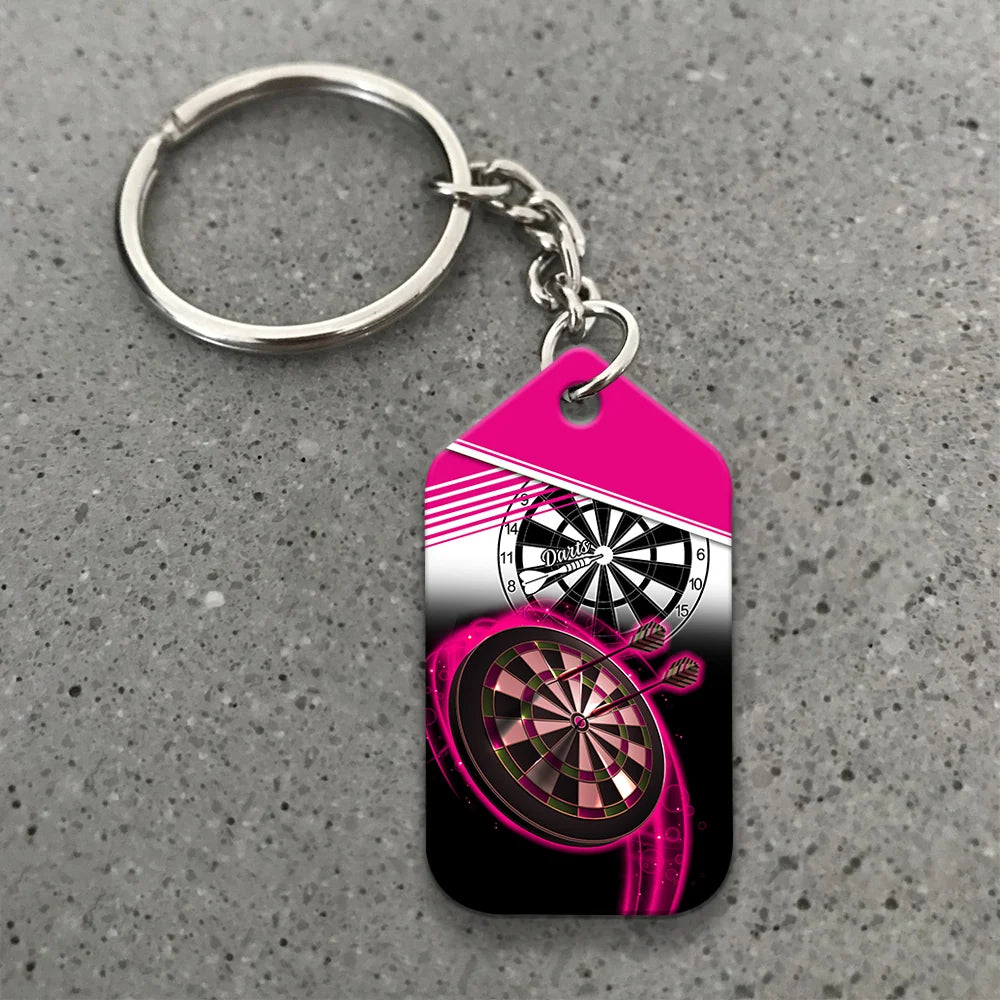 The Coolest Girls Throw Darts Keychain For Dart Team Player ORN0175