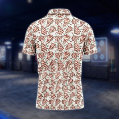 White And Red Christmas Tree Cakes Golf Polo Shirt For Men, Christmas Golf Shirt GOF0077