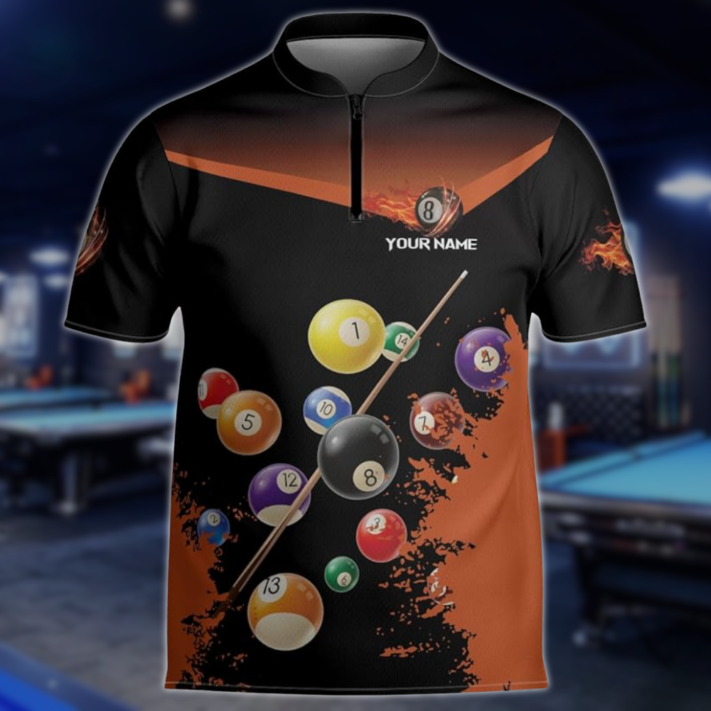 Custom Pool Jersey Team Shirts For Men, Custom Black Pink Billiard Shirts BLD0280