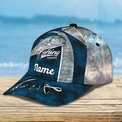 Florida Pompano Fishing - Personalize Name Cap  - Loop - Ntp-189 FISH0266