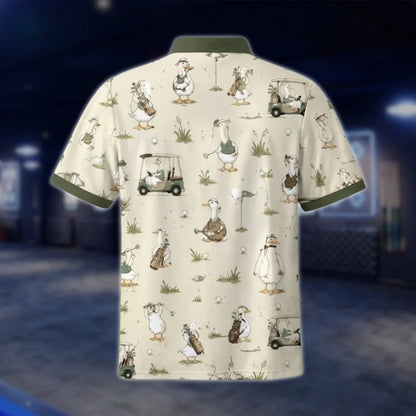 Funny Goose Men's Golf Polo Shirt, Goose Golf Shirt Men GOF0019
