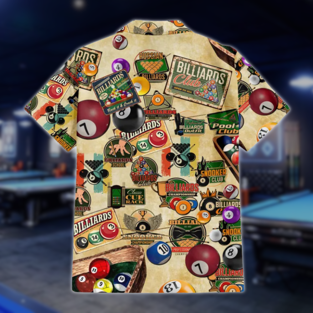 Retro Aloha Billiard Hawaiian Shirts For Mens, Vintage Billiard Shirts BLD0122