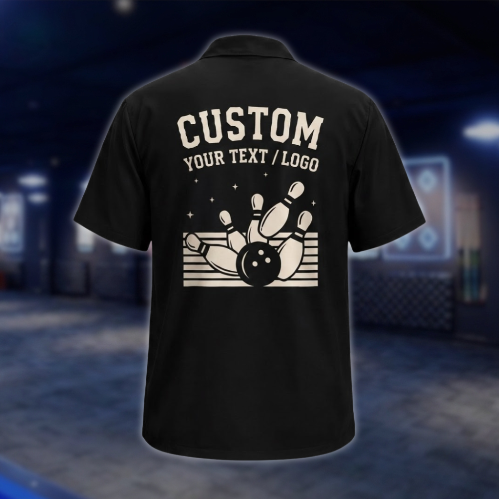 Personalized Logo Text Vintage Bowling Hawaiian Shirt For Men Women, Custom Vintage Bowling Shirt With Logo BE0244 BOW0068