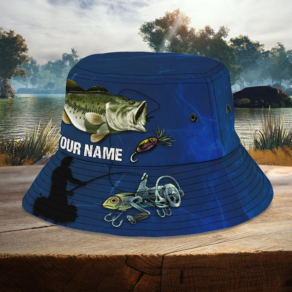 Custom Bucket Hat - Bass Fishing - 155 FISH0155