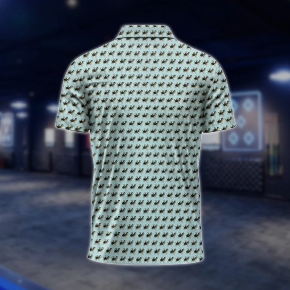 Beagle Pattern Cyan Golf Polo Shirt For Men, Beagle Golf Shirt Dog Lover GOF0037