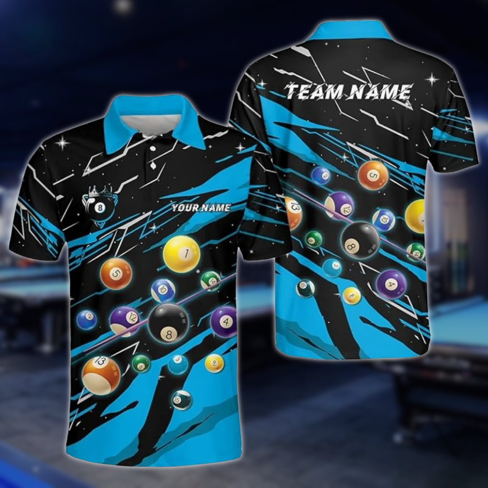 Custom Team Black And Red Bowling Polo Shirt For Mens, Custom Billiard Pool Players Shirts BLD0187