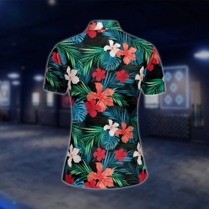 Tropical Golf Polo Shirts For Women, Tropical Golf Shirts Womens GOF0270