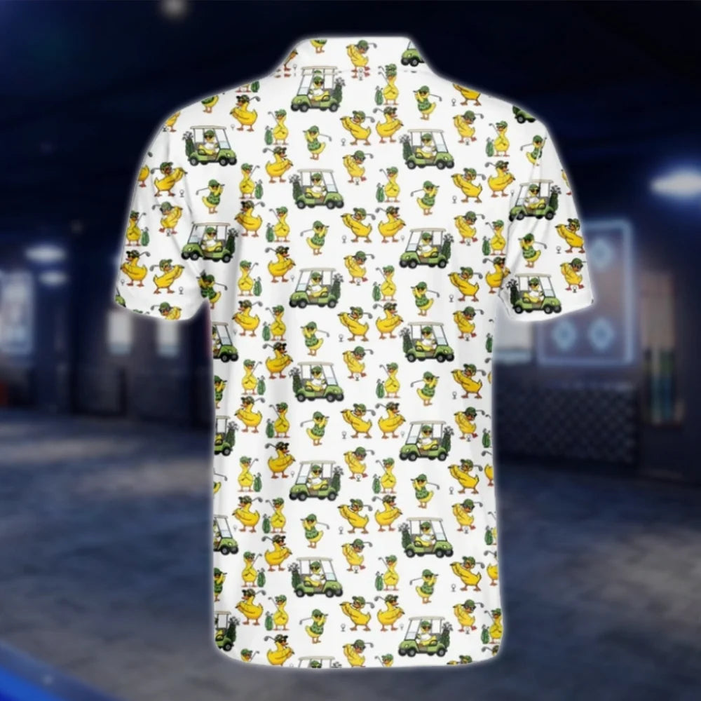 Mens Funny Duck Golf Polo Shirts, Duck Golf Shirts GOF0240