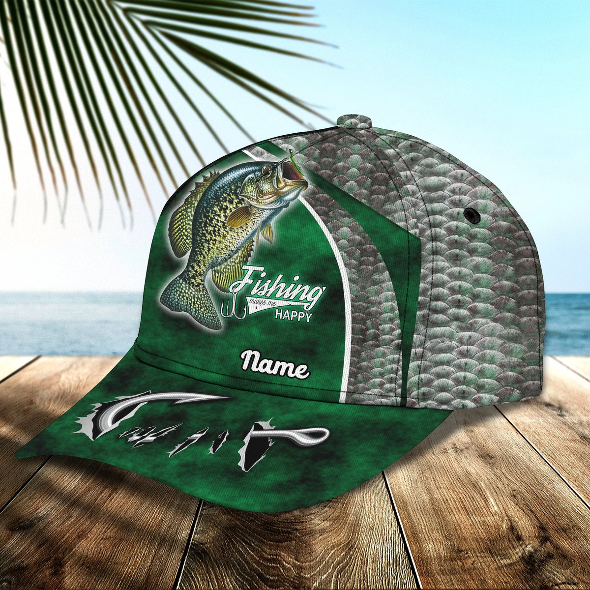 Crappie Fishing 09 - Personalize Name Cap  - Loop - Ntp-166 FISH0036