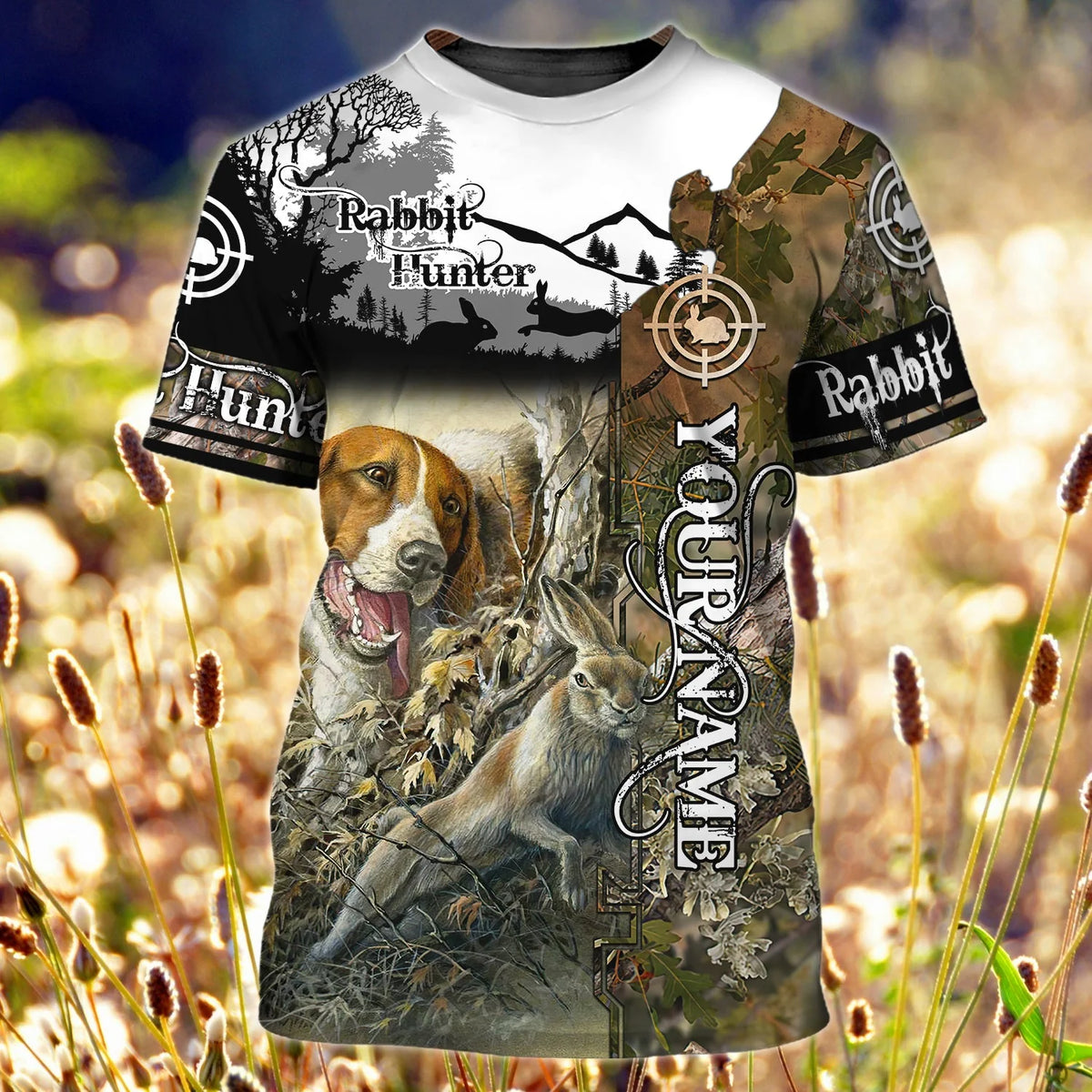 Rabit Hunting  - Personalized Name 3D Tshirt  - TT99 HNT0256